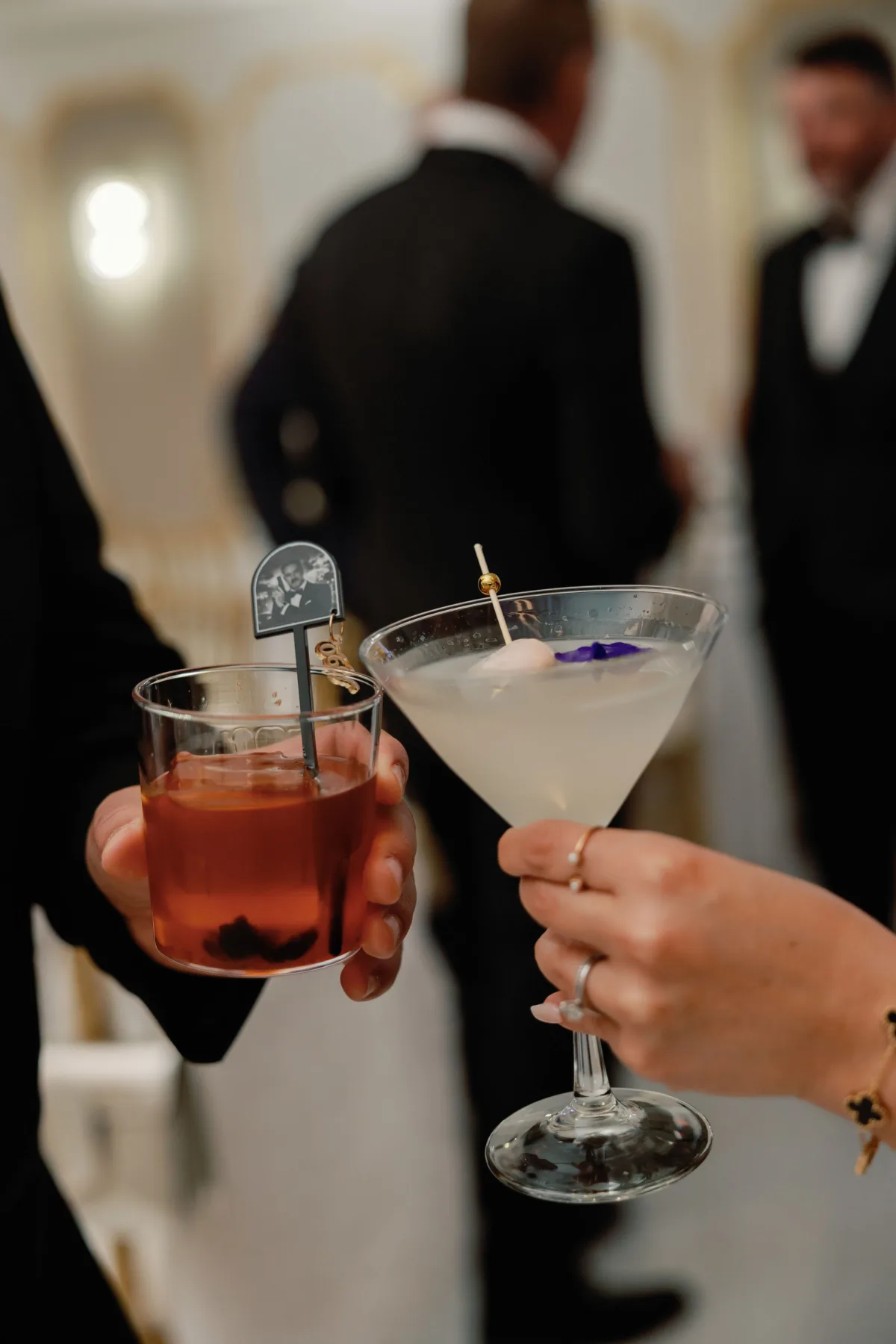 corporate event cocktail hour a catered affair nashville - Beverages Elegant cocktail hour service with signature drinks at Nashville corporate event by A Catered Affair