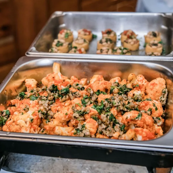 Elegant shrimp and herb appetizers prepared by A Catered Affair for Nashville wedding catering service