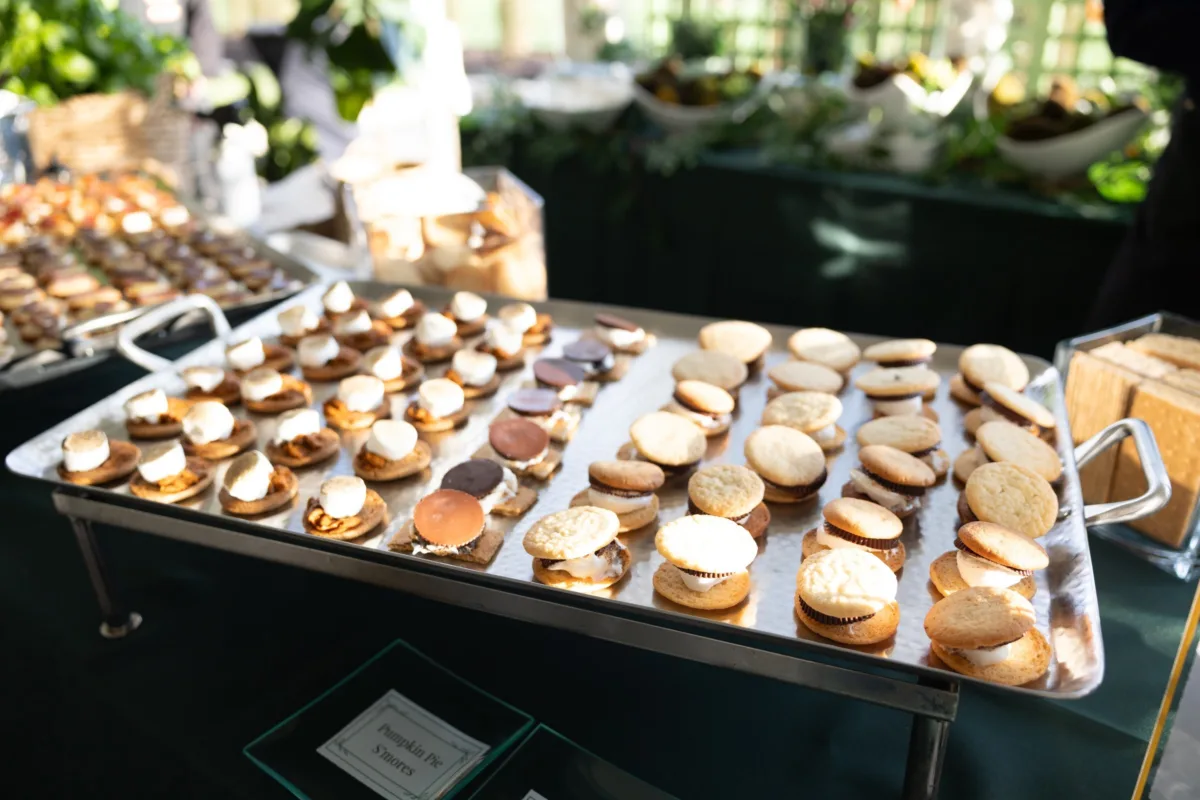 Elegant wedding dessert display featuring artisanal cookies and sweets by A Catered Affair Nashville wedding caterer